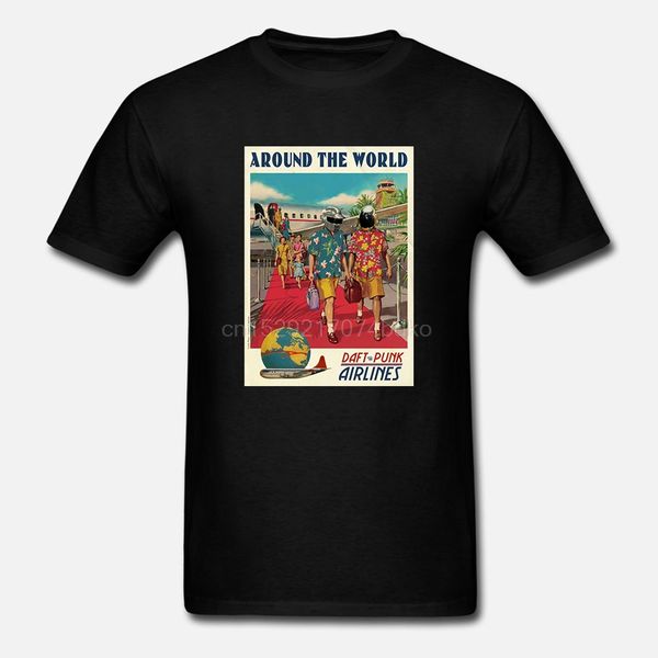 

men tshirt short sleeve around the world daft punk t shirt tee women t-shirt