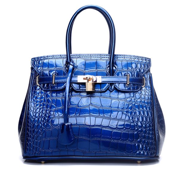 

alligator shoulder european american fashion across large platinum fashion hand-held pattern lacquer women's oblique bag capacity popul, Red;black