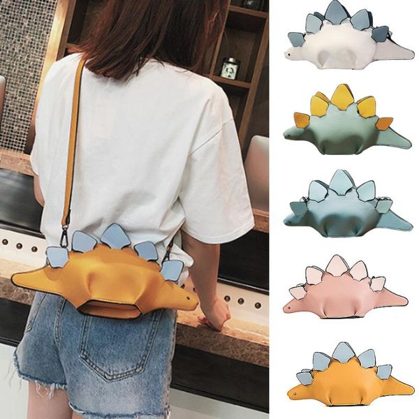 

new creative chameleon cartoon handbags 3d funny dinosaur animal crossbody bag for women 2020 panelled shoulder messenger bags