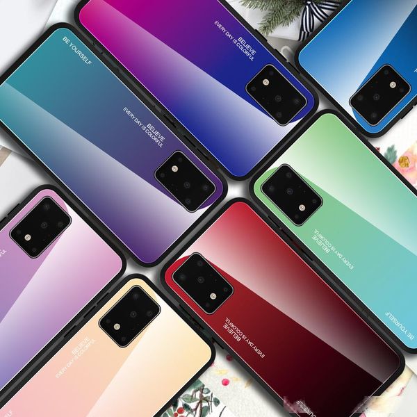 

gradient tempered glass case cover for xiaomi 9 9 se cc9 cc9e redmi 8 8a note 8 pro redmi k20 220pcs/lot