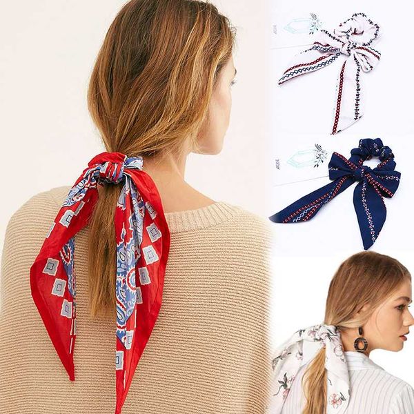 

bow streamers women elegant elastic hair bands fashion ribbon scrunchies horsetail hair rope headwear accessories