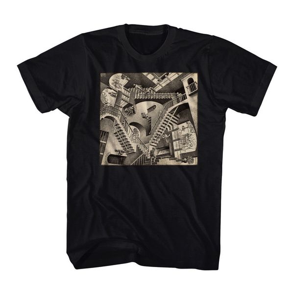

m.c. escher relativity men's black t-shirt new sizes s-2xl street wear fashion tee shirt