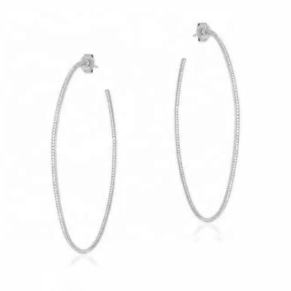 

lozrunve trendy jewelry 925 sterling silver gold plated hoop earring large big, Golden;silver
