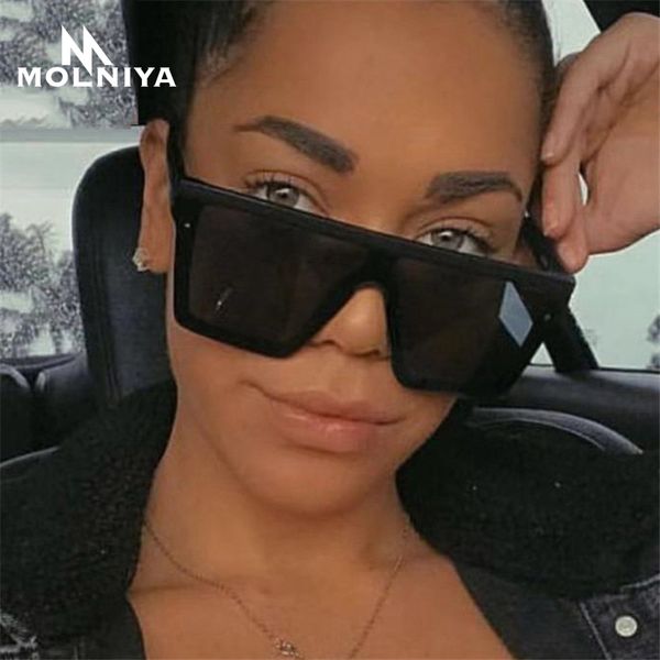 

molniya classic vintage square sunglasses woman siamese oversized sunglasses woman/men retro lentes de sol mujer, White;black