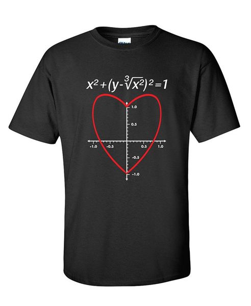 

2019 new summer casual tee shirt love heart equation math graphic mens funny valentine's day t shirt
