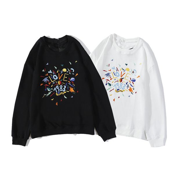 

men sweater fashion autumn winter new loose oversize round neck pullover sweater long sleeve, Black