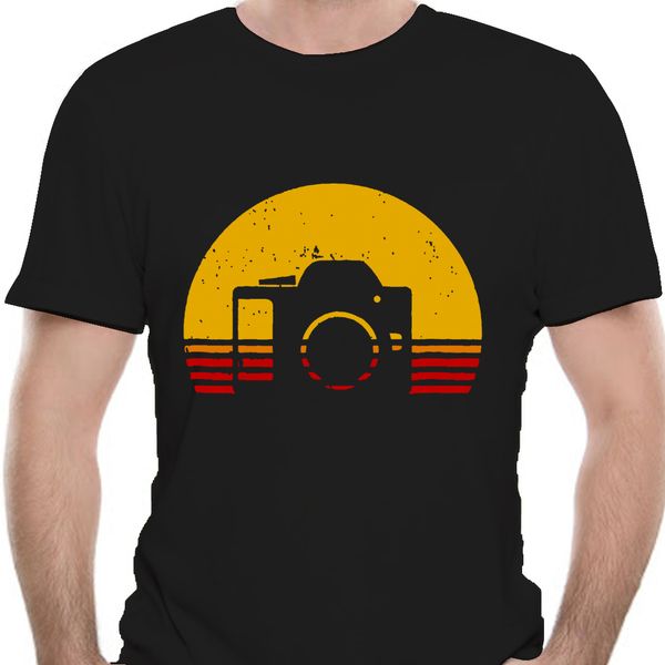 

мужская мода футболки урожай ретро закат камеры рубашка фотограф подарков