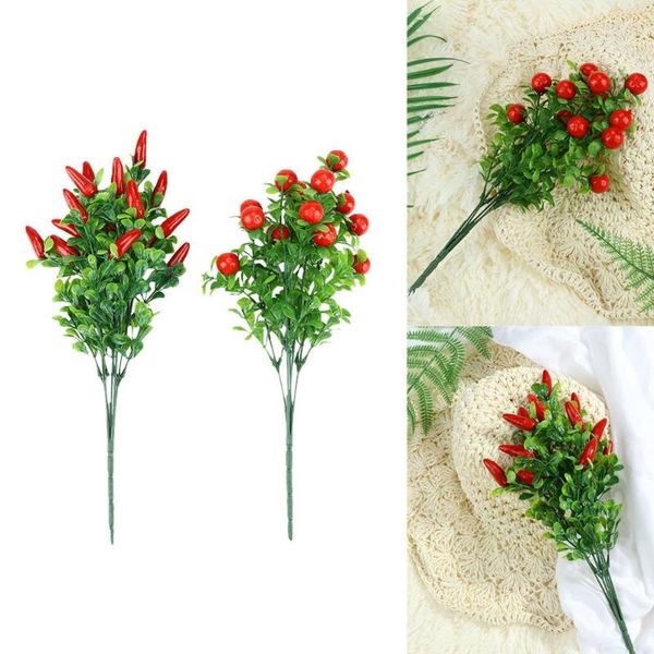 

1pcs 34cm artificial chili fruits bunches home garden living room bedroom decoration fake plants