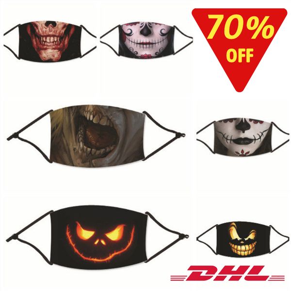 

хэллоуин маска взрослое многоразовая маски для лица черного полиэстера хлопок моющихся сублимаций маски mascarilla dhl бесплатно торговые 7