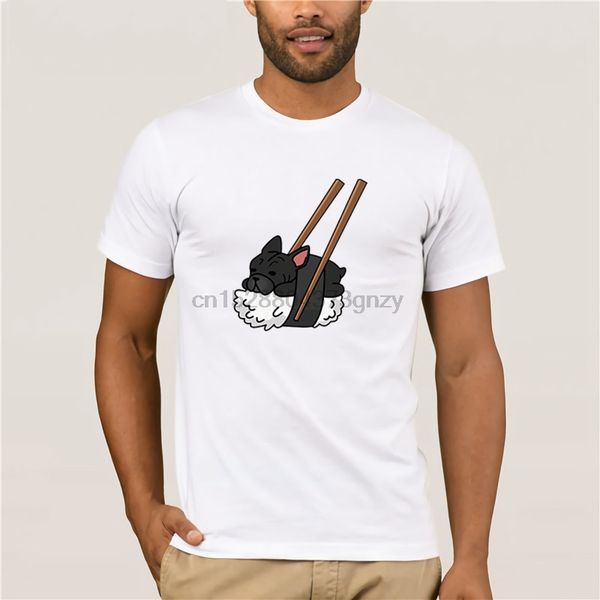 

fashion t shirt 100% cotton sushi french bulldog design t shirt men women dog