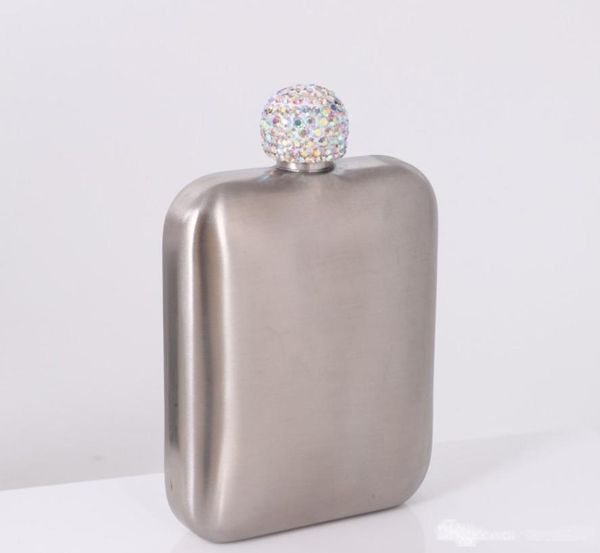 

6oz stainless steel jug portable pocket hip flask mini color ladies wine bottle diamond ing