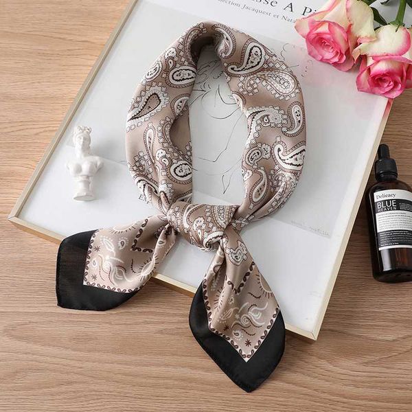 

2020 мода печати шелковый шарф шеи для женщин шали палантины head foulard soft summer шейный офис леди шарфов tie, Blue;gray