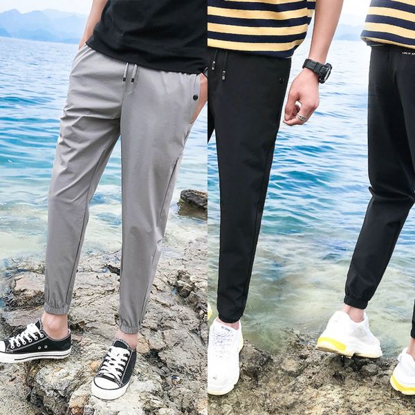 

2019 новые девять-точечные случайные случайные leggingsleggings поножи мужчин и подростков брюки для маленьких ног для мужчин растягивать фу, Blue