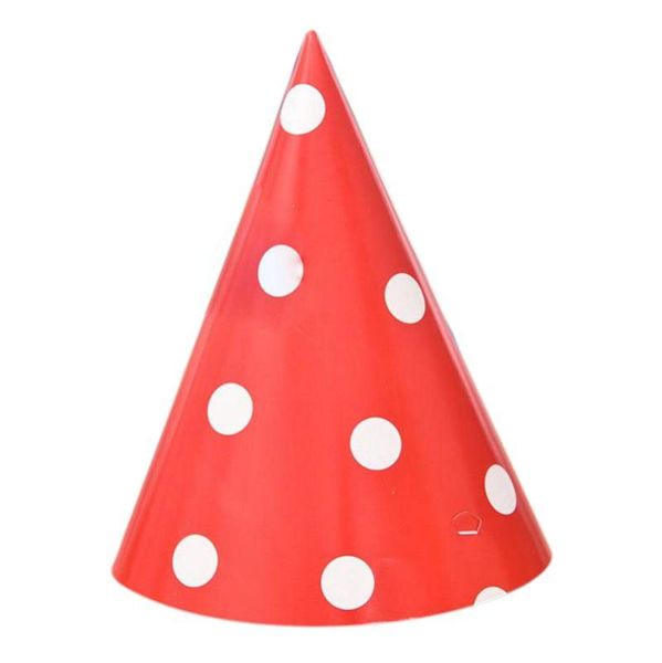

red polka dot party hats, fashion birthday hat 8pcs