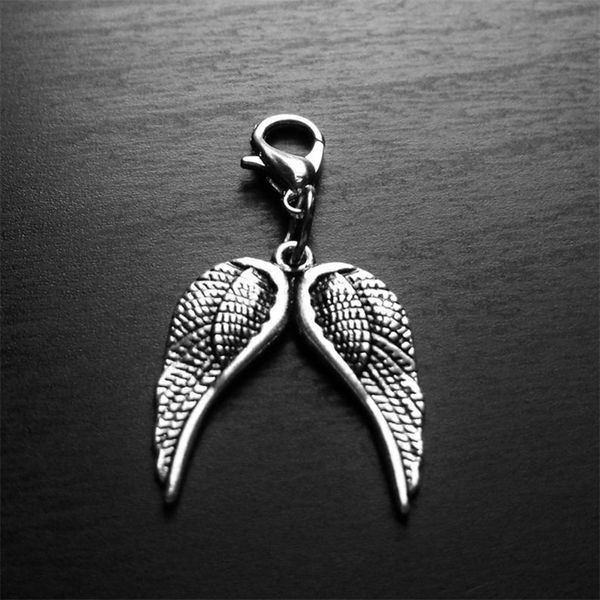 

2 шт ангел шарм - клип на шарм, zipper прицепные, Bronze;silver