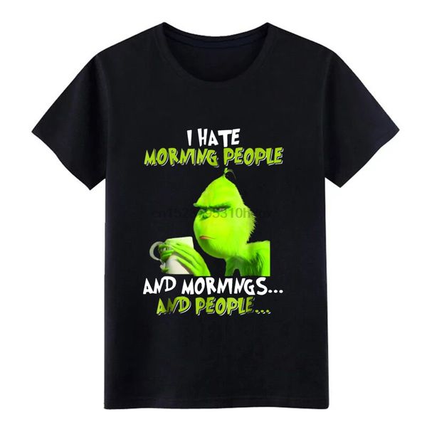 

grinches i hate morning people mornings people t shirt printed tee shirt o neck cool loose building spring autumn shirt