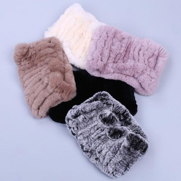 

scarves brand women's winter genuine real rex fur cowl circle snood elastic scarf ring headband neck warmer, Blue;gray