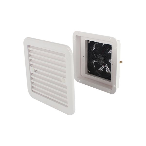 

24v uni-directional strong wind rv cooling vent fan white side window shutter for caravan