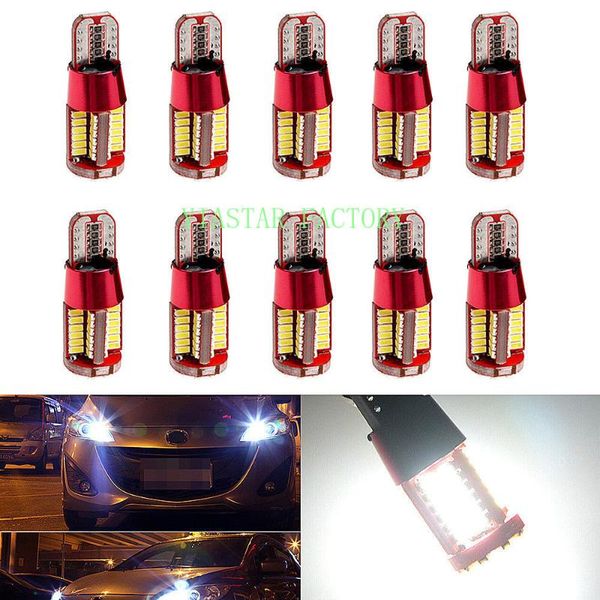 

100pcs t10 led 168 192 2825 w5w 57 smd 3014 led 57smd canbus no error auto wedge marker light bulb car clearance lamp 12v