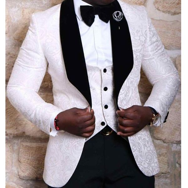 

men's suits & blazers 3 pieces white suit mint casual floral blazer prom tuxedos tweed shawl lapel dinner party green jacket for weddin, White;black