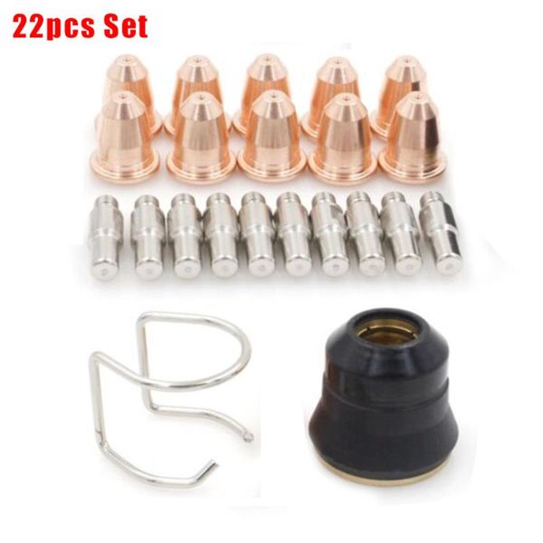 

pd116-8 pr110 plasma cutting torch consumables for trafimet s45 s25 22pcs/set plasma torch nozzle electrode shield spring guide