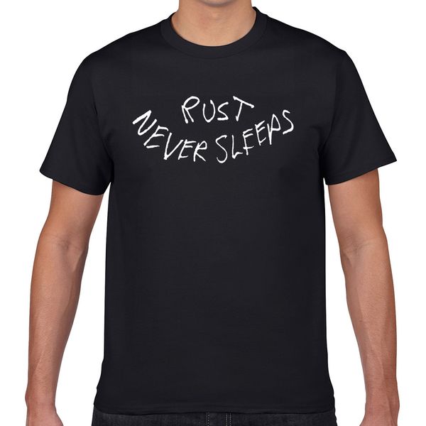 

t shirt men rust never sleeps fit inscriptions geek cotton male tshirt xxxl