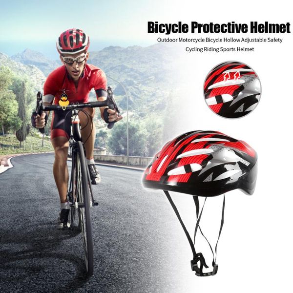 

bicycle hollow sports helmet riding outdoor motorcycle portable adjustable safety cycling waterproof cycling elements, Black
