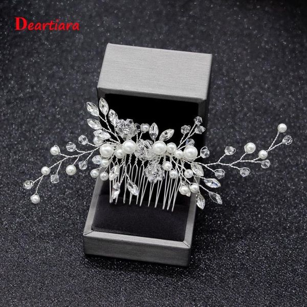 

hair clips & barrettes [spot] elegant wedding combs for bride crystal rhinestones pearls women hairpins bridal headpiece jewelry accessories, Golden;silver