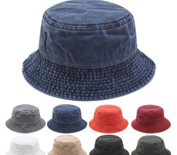 

bucket hat fisherman caps leisure fisherman hat solid color basin cap casual flat water wash sunshade, Blue;gray