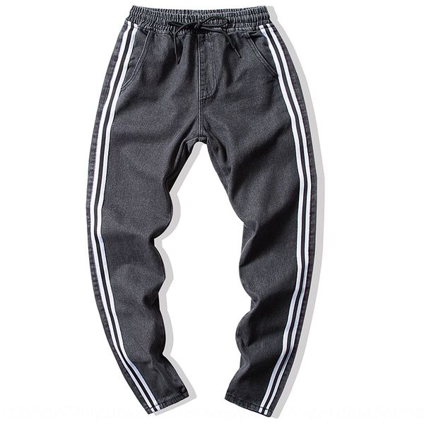 

spring autumn ribbon korean style trendy striped 196a spring and autumn men's and jeansribbon jeansjeans korean style trendy striped me, Blue