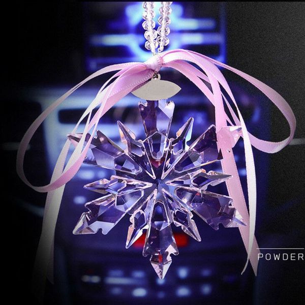 

car pendant crystal snowflakes decoration suspension ornaments sun catcher snowflake hanging trim christmas gifts romantic style