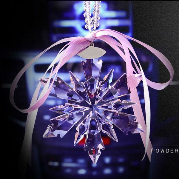 

car pendant crystal snowflakes decoration suspension ornaments sun catcher snowflake hanging trim christmas gifts romantic style