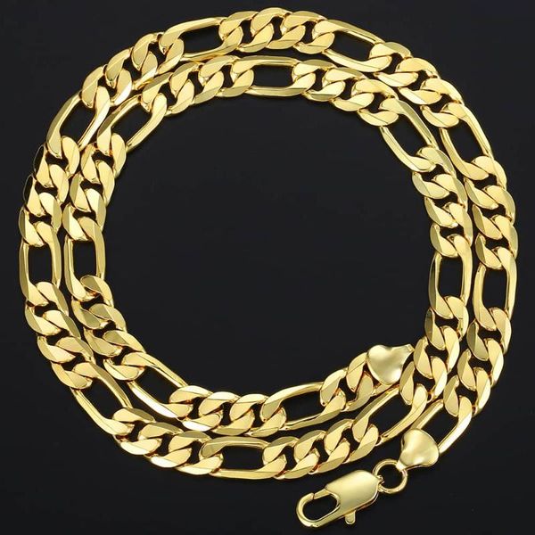 

fashion mens chain necklace for men figaro link hiphop gold filled jewelry ing, Silver