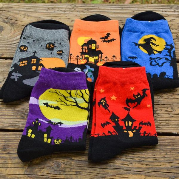 

sport socks male casual socks mens new halloween cartoon socks couple fashion breathable comfortable, Black