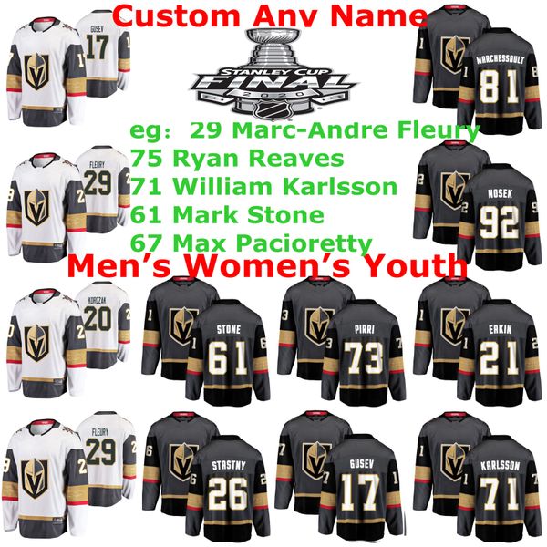 

vegas golden knights stanley cup final джерси райан ривс джерси william karlsson марк стоун пачиоретти марк-андре флери хоккей джерси, Black;red