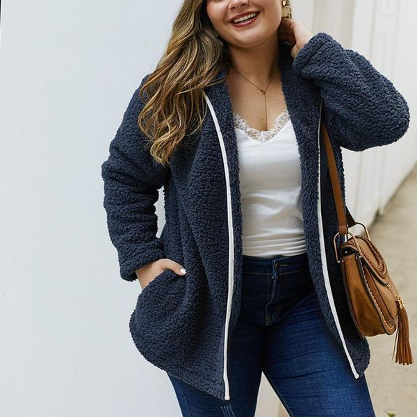 

autumn and winter fashion women's large size hoodie 5xl6x 7xl 8xl 9xl bust 145cm pocket solid color coat thick section, Black