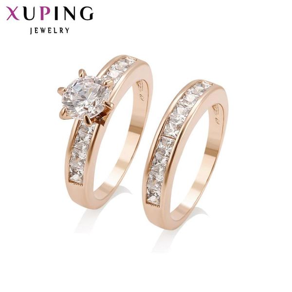 

xuping fashion ring classical charming wedding ring color synthetic cz valentine's jewelry gift s33.1/s19.5- 12814, Golden;silver