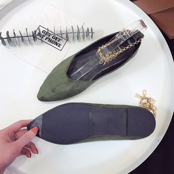 

2020 single shoes female pointed thick spring new fashion casual shoes korean version of the wild word buckle suede, Black