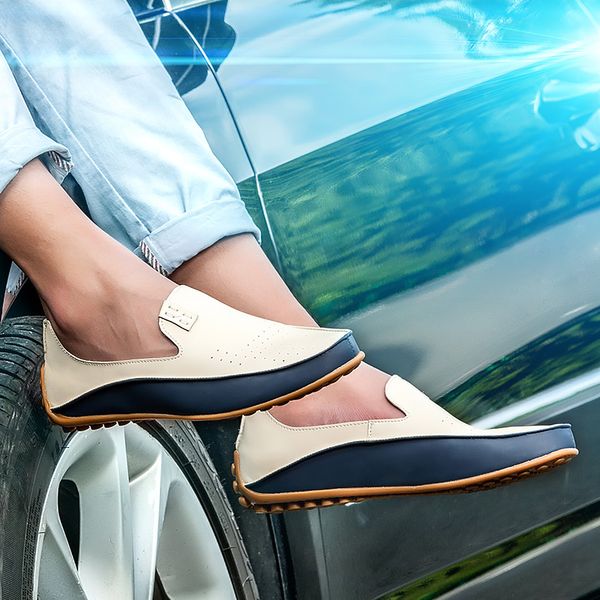 

корзина кожи обувь мужчины из натуральной кожи casual скольжению на s erkek ayakkabi, Black