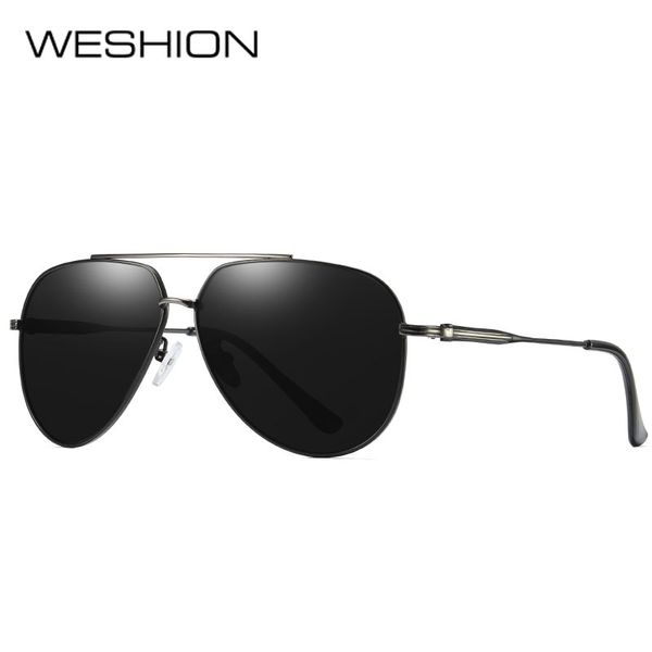 

pilot men sunglasses polarized retro oversized glasses men driving shades masculino with case uv400, White;black