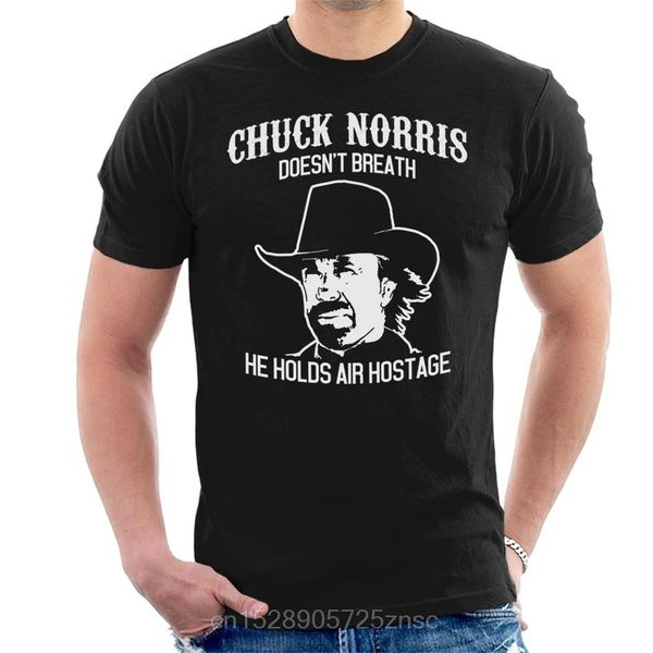 

printed camiseta chuck norris holds air hostage men's t-shirt masculina women camiseta
