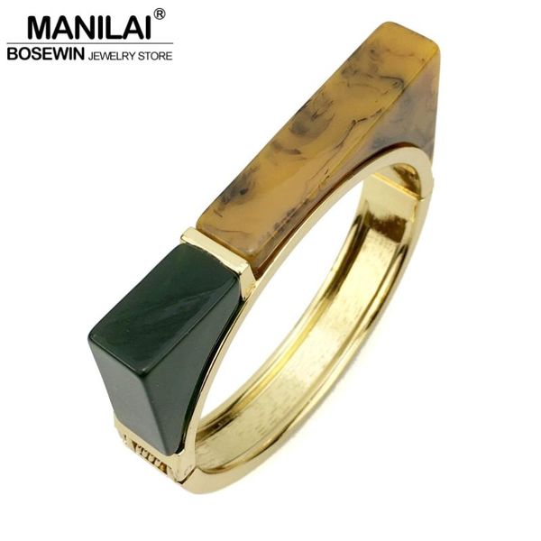 

manilai bohemia acrylic geometric bracelets for women 2020 new accessories gold color tone cuff bangles & bracelets manchette, Black