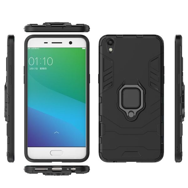 

2 in 1 car stand holderfinger ring phone case hard phone case for oppo r9 plus armor case back cover