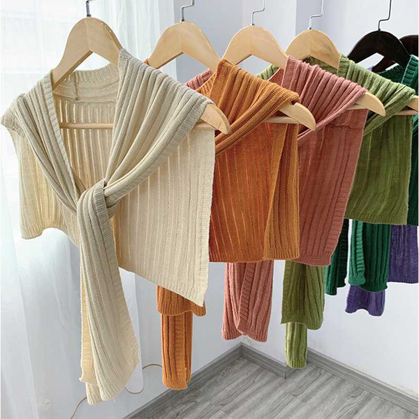 

scarves autumn winter women knotted knit scarf shawls girls student shoulder wraps femme elegant collar, Blue;gray
