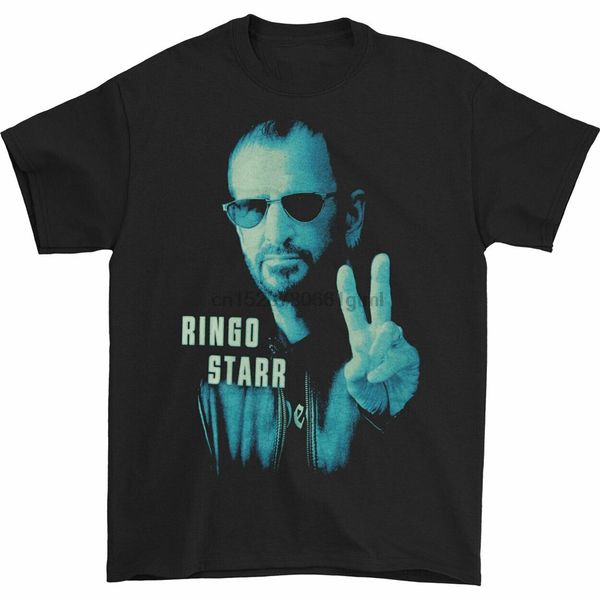 

ringo starr mens colour peace t-shirt black adults casual tee shirt