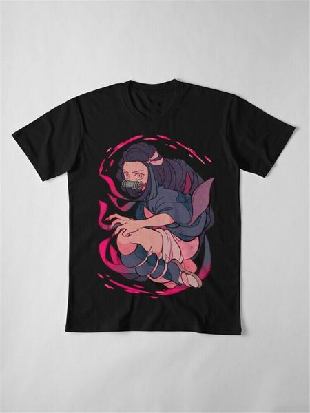 

demon slayer kimetsu нет yaiba nezuko kamado демоническая сила черная футболка vintage graphic tee shirt