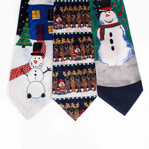 

linbaiway 10cm wide christmas ties for mens santa claus snowflake print necktie suits neck ties for christmas gift custom logo, Blue;purple