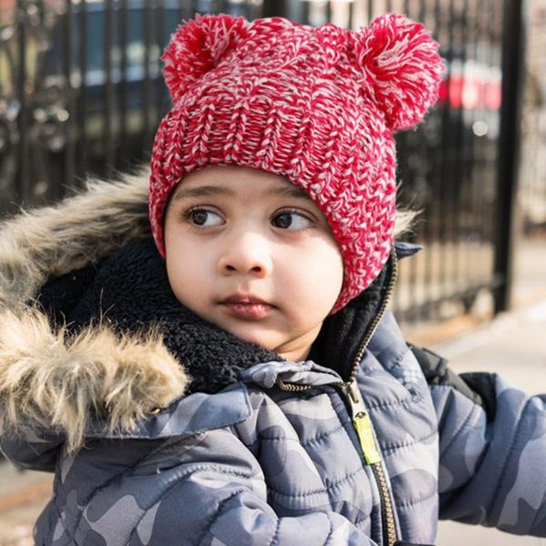 

зимняя шапочка hat для детей детское вязание крючком вязать hat pom pom solid color beanie девочки мальчики вне теплый cap gh6, Yellow