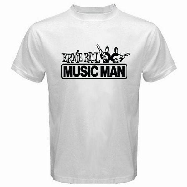 

new ernie ball musicman music world logo men's white t-shirt size s-3xl tee shirt custom graphic