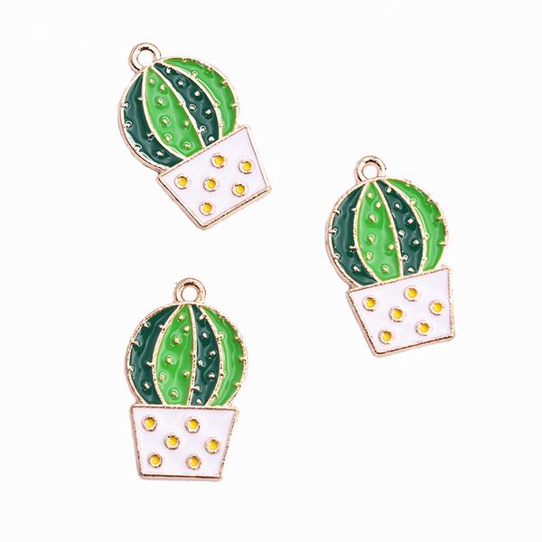 

bulk 200pcs 15x23mm enamel cactus charm earring pendant plant charm for jewelry making handmade craft ing, Bronze;silver